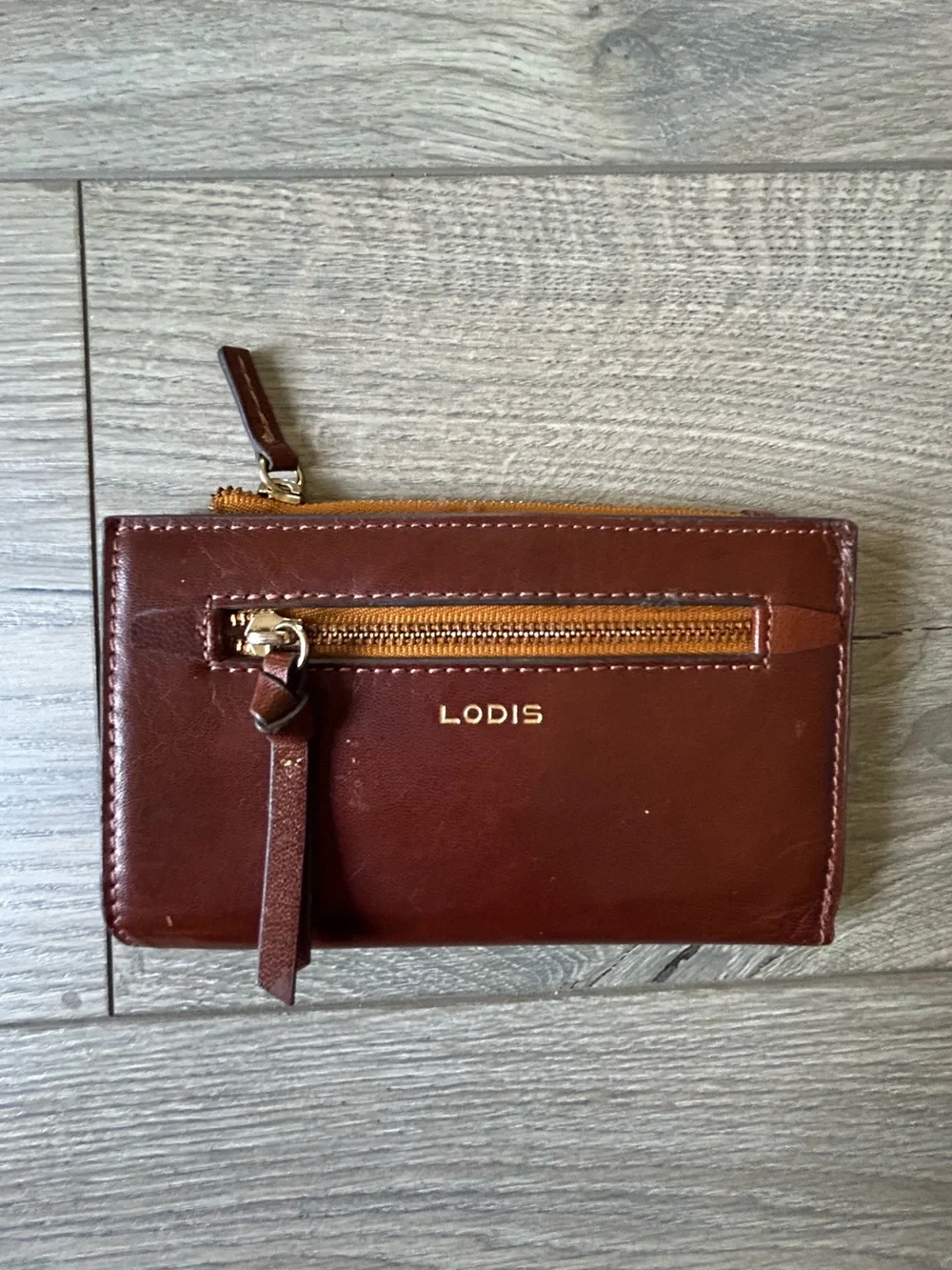 LODIS Ellie Brown Leather Bi- fold Wallet